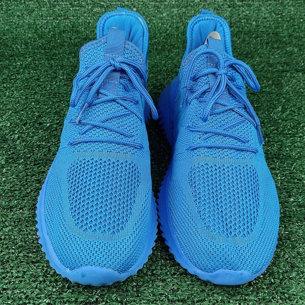 Unbranded Sneakers Womens Size 40 Blue Knit Walking Shoes K1032 Low Top Athletic
